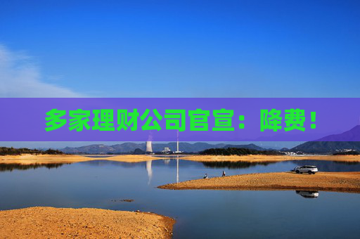 多家理财公司官宣：降费！