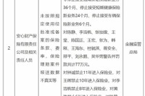 安心财险不“安心”！多项业务被责令叫停6-36个月，14人被罚77万