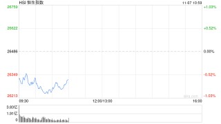 快讯：恒指低开0.51% 科指跌0.83% 科网股普跌 芯片股走弱