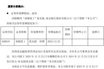 南京银行：拟于12月23日全额赎回0.49亿股优先股“南银优1”