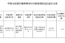 青海天峻农村商业银行被罚28.3万元：违反金融统计、支付结算管理规定