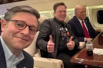 美众议院议长约翰逊晒三人合影：感谢马斯克对政府效率部的贡献
