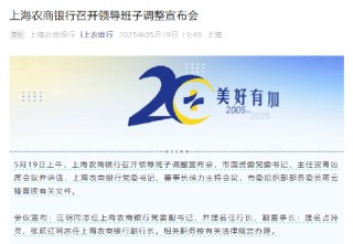 汪明获提名为沪农商行行长