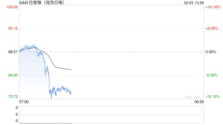快讯：现货白银向下触及74美元/盎司，日内跌超16%
