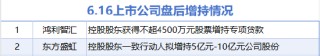 6月16日增减持汇总：鸿利智汇等2股增持 三维通信等18股减持（表）