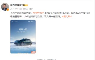 赛力斯康波：问界M8上市8个月交付破15万台