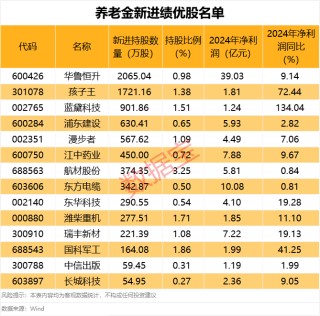 业绩最高增超一倍！养老金新进绩优股名单来了