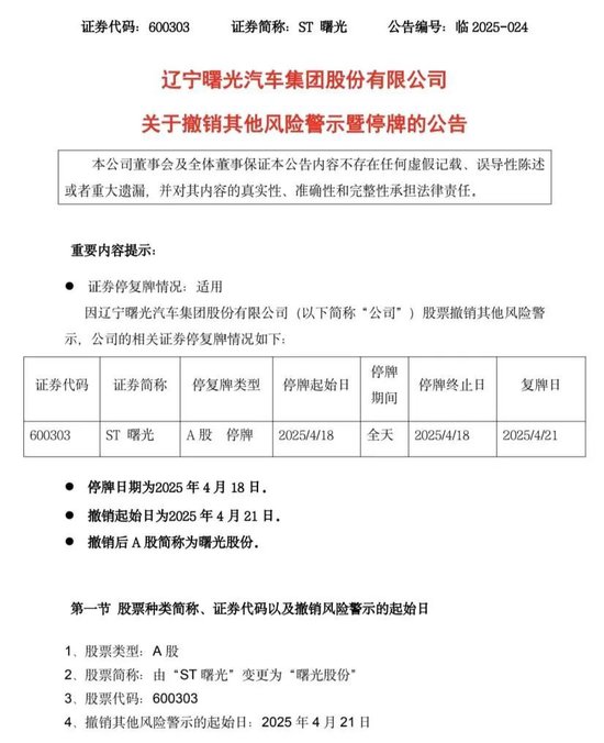 ST曙光历时3年摘帽,近日股价表现强劲 第1张 ST曙光历时3年摘帽,近日股价表现强劲 第1张