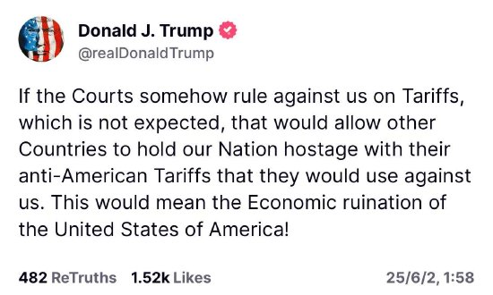 特朗普就针对关税的法院裁决重申警告  第2张