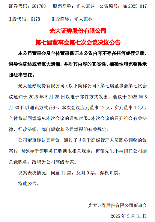 下课！光大证券副总裁  第2张