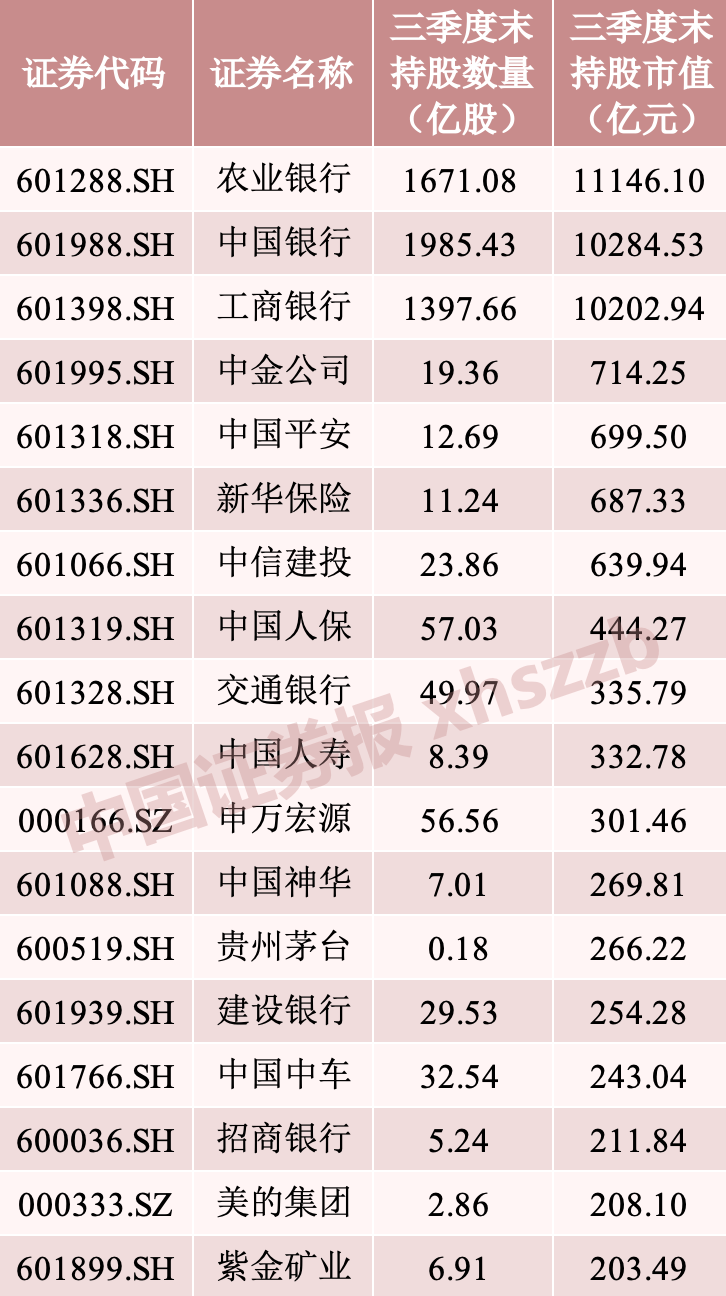 “国家队”资金 最新持仓曝光 第1张 “国家队”资金 最新持仓曝光 第1张