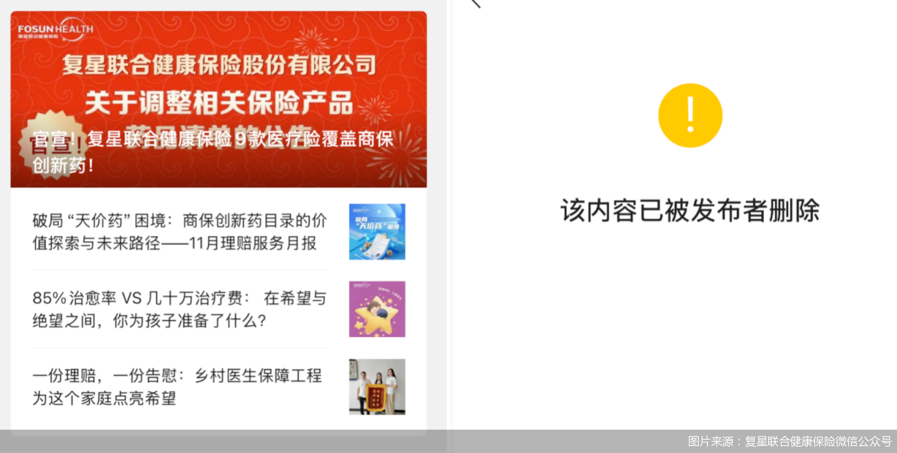 官宣9款医疗险覆盖商保创新药后又撤销,复星联合健康保险缘何“悔棋” 第1张 官宣9款医疗险覆盖商保创新药后又撤销,复星联合健康保险缘何“悔棋” 第1张