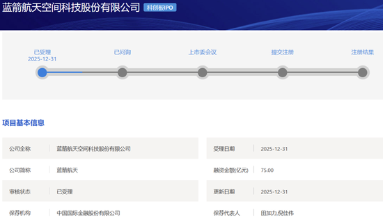 蓝箭航天科创板IPO获受理！上交所商业火箭企业上市新规后首单！  第1张