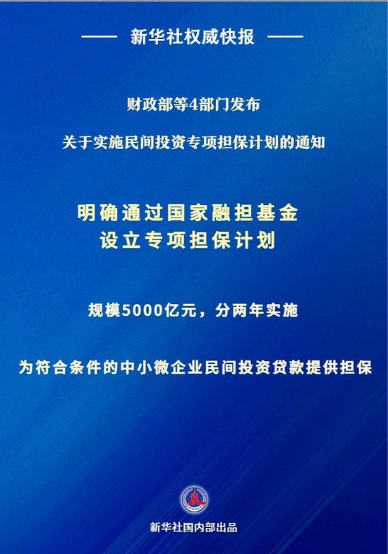 规模5000亿元！民间投资专项担保计划出台  第1张