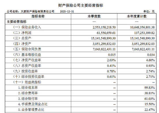 大家财险2025年业绩飘红，拟增资15亿强化资本  第2张
