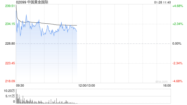 中国黄金国际盘初涨超4% 发布2026年年度产量指引 第1张 中国黄金国际盘初涨超4% 发布2026年年度产量指引 第1张