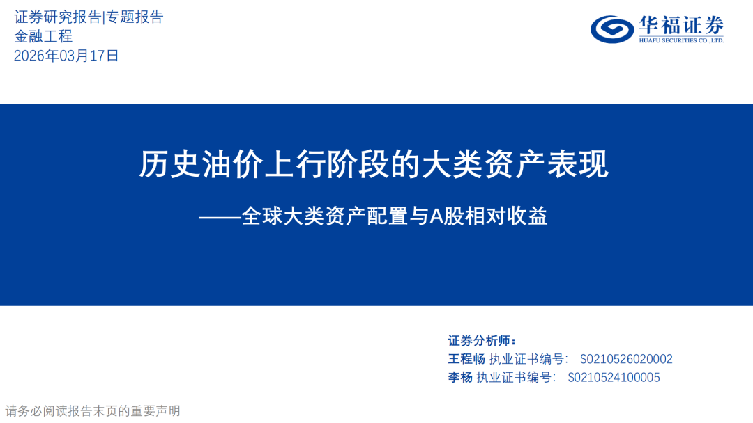 历史油价上行阶段的大类资产表现【华福金工·李杨团队】  第2张
